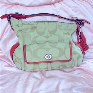Coach bag tan/red